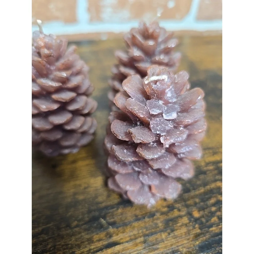 Pine Cone Shaped Bee Wax Candles, Set Of‎ 3 Christmas Gift, Home Decor
